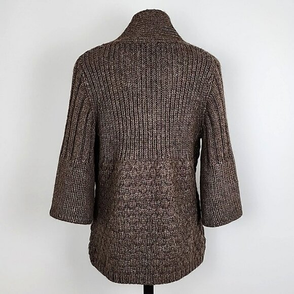 Windsmoor Women's Brown Knit Alpaca Wool Blend Cardigan Bell Sleeves Size L - Picture 2 of 14
